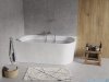 The North Bath Calia wanna wolnostojąca przyścienna lewa 150x75cm + syfon Klik-klak 6845-1501L